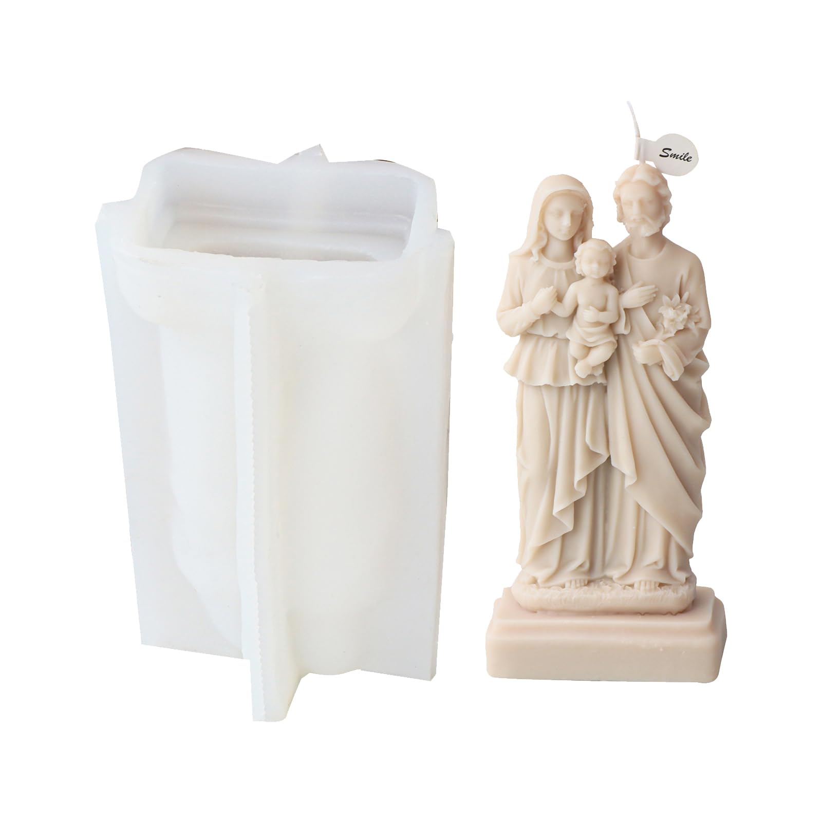 NEWFT 3D Jesuses Candle Silicone Mold Plaster Soap Resin Mould Cake Chocolate Baking for Enthusiast