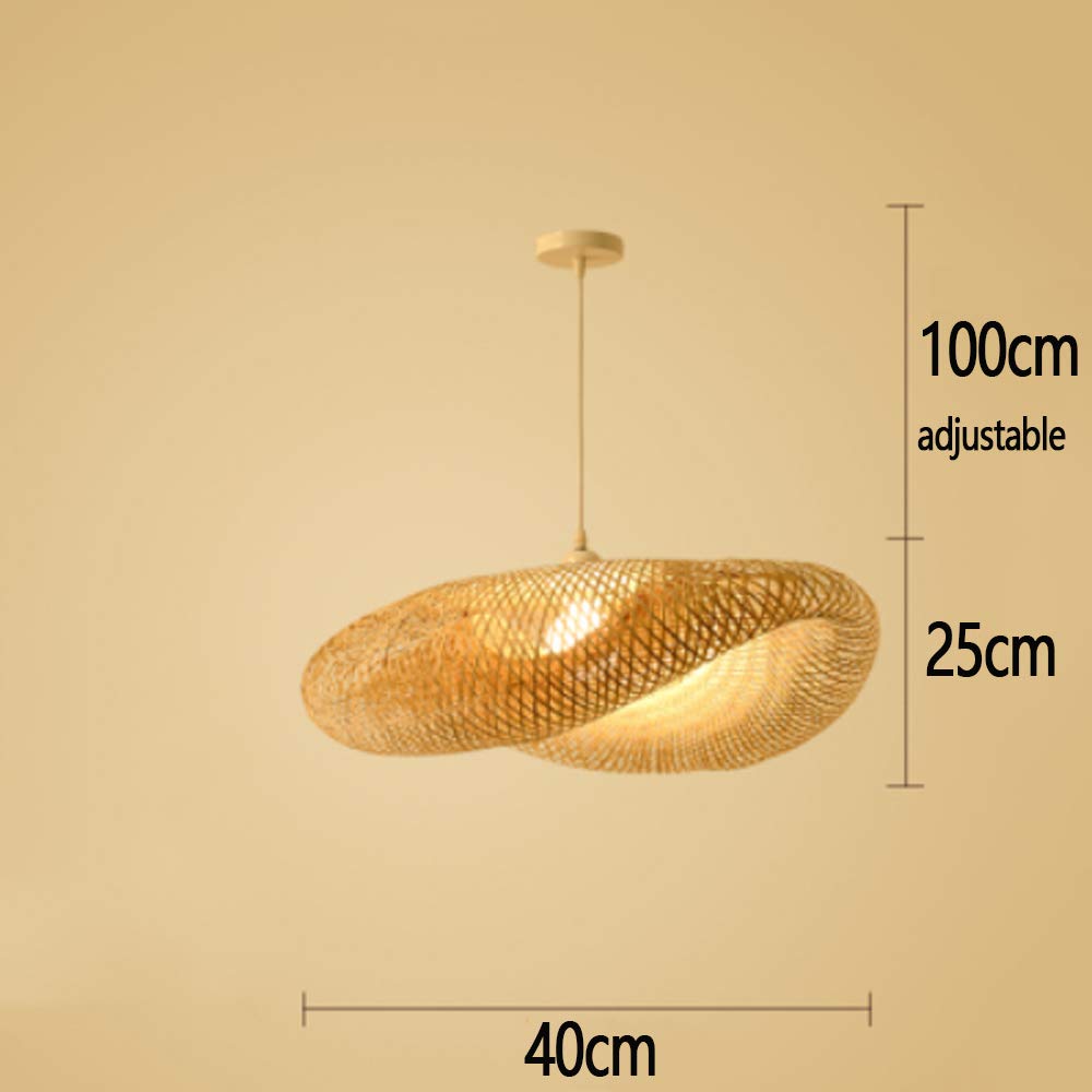 Vintage Pendelleuchte Aus Bambus & Rattan – Einstellbare Hängeleuchte Mit E27-Fassung Für Wohnzimmer, Küche Oder Café