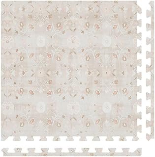 House of Noa Baby Play Mat – 4x6 Linen Gemma – Set of 6 Tiles – Cushione...