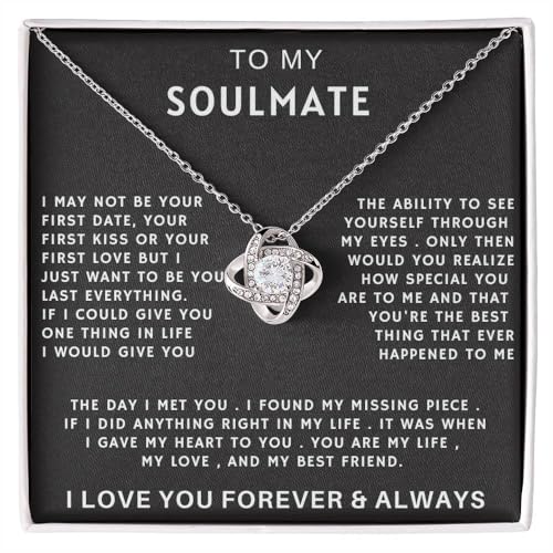 Beautiful Soulmate Necklace To My Girlfriend Wife Necklace My Future Wife Gift Soulmate Jewelry Forever Love Necklace, Love Knot and alluring Necklace