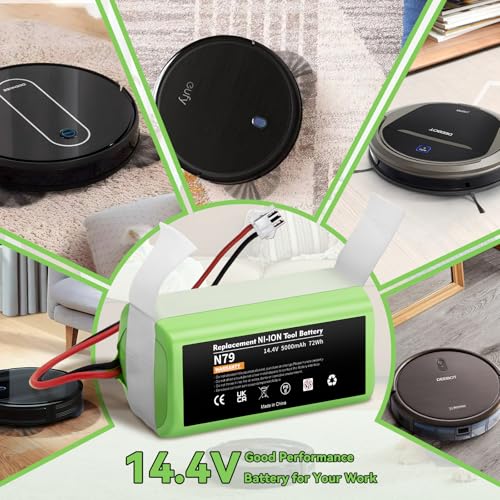 Image of Upgraded 5000mAh 14.4v Li-ion Replacement for Ecovacs Deebot N79 N79S N79W deebot 500 DN622 DN622.11 Compatible with Eufy RoboVac 11 11C 11S MAX 12 15C 15T 25C 30 30C 35C G10 R500+ Etc. Robot Vacuum