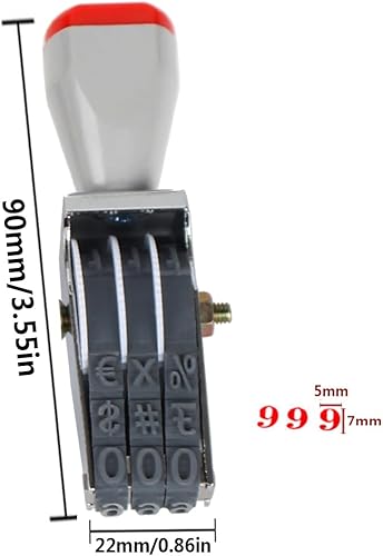 Miniatura 2 de Sello numérico de 3 dígitos, sello comercial, sellos de oficina, sello numérico de goma de dígitos ajustables sello numérico multifuncional creativo