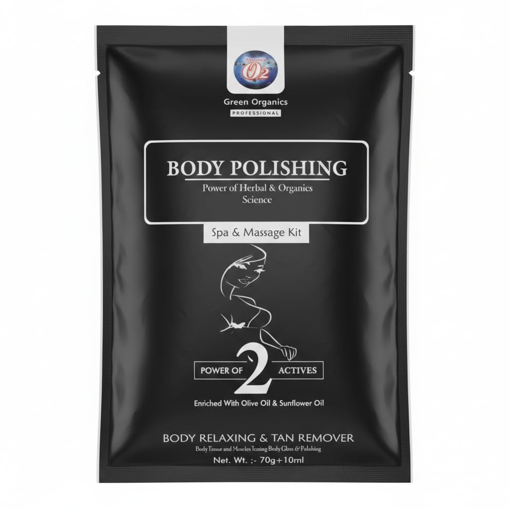 O2 Green Organics Body Polishing Spa & Massage Kit, 4-Step Ritual with Herbal & Organic Actives, Tan Remover, Exfoliating & Hydrating, Enriched with Olive Oil & Sunflower Oil-picture-36