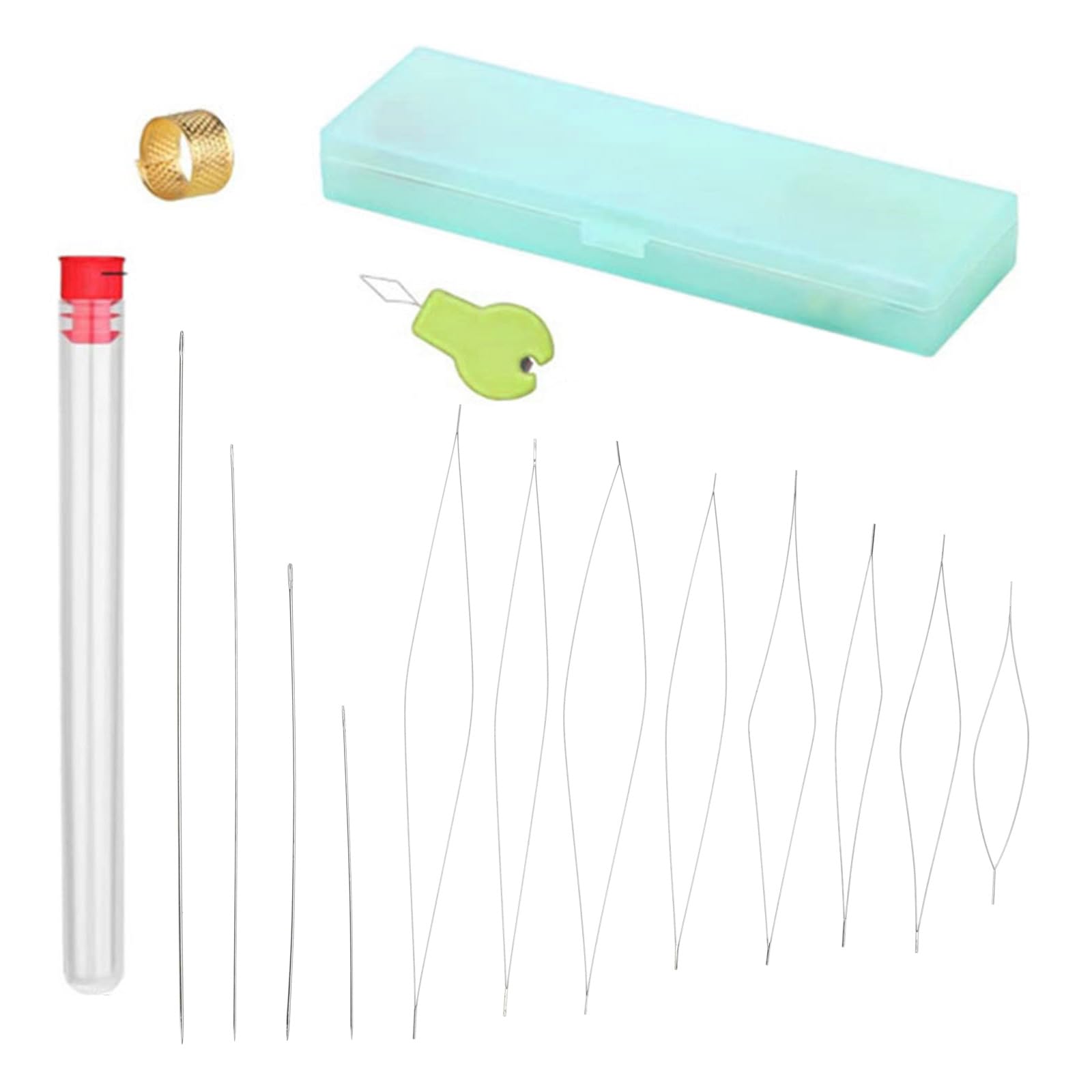 Stainless Steel Beading Needle Big Eye Embroidery Beading Needle Thread Sewing for Jewelry Making Big Eye