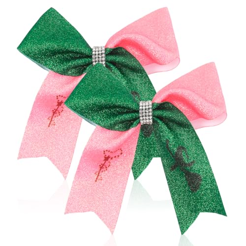 2Pcs Witch Hair Clips for Women Pink & Green Hair Bows Witch-themed Accessories Wicked Merch Gifts for Women Wicked Hair Accessories for Halloween/Birthday Party Costume(Hairpin)