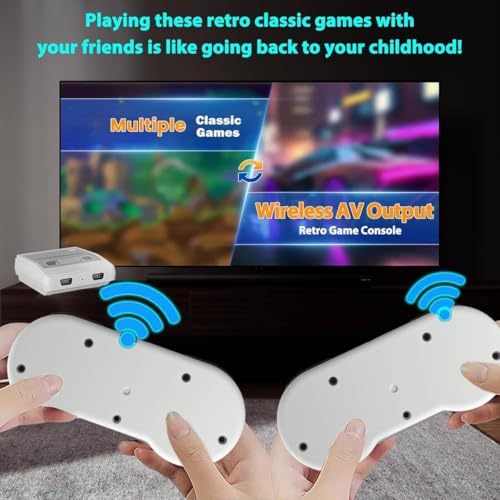 Retro Gaming Console Preloaded 620 Classic Games Plug & Play Video Games with 2 Controllers, AV Output for Kids & Adults Christmas Birthday Gifts - Thumbnail 2