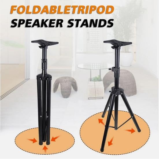 Supporto Stativo per Casse Acustiche Stativi per Altoparlanti Cavalletto Treppiede Diffusore Professionale ad Altezza regolabile Allungabile 120cm Pieghevole Universale