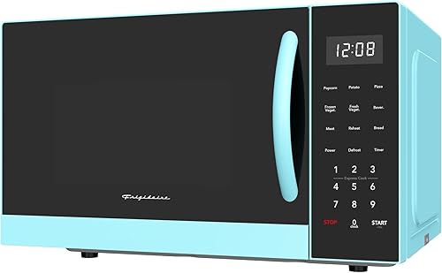 FRIGIDAIRE Horno microondas de 0.9 pies cúbicos con pantalla de gran tamaño, color azul