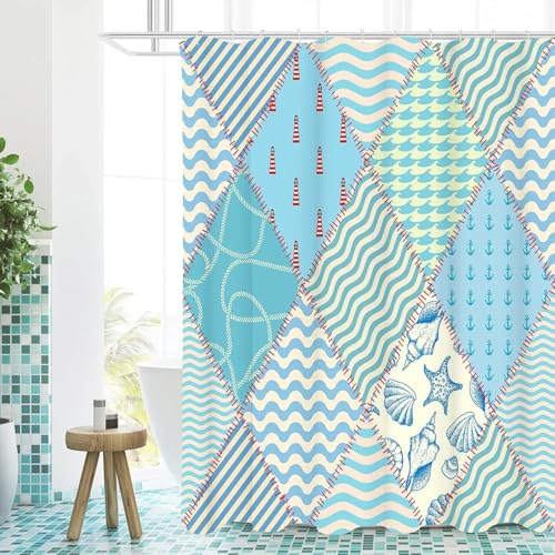 Rideau de douche imperméable et opaque 180x230 anti-moisissure poisson - 6