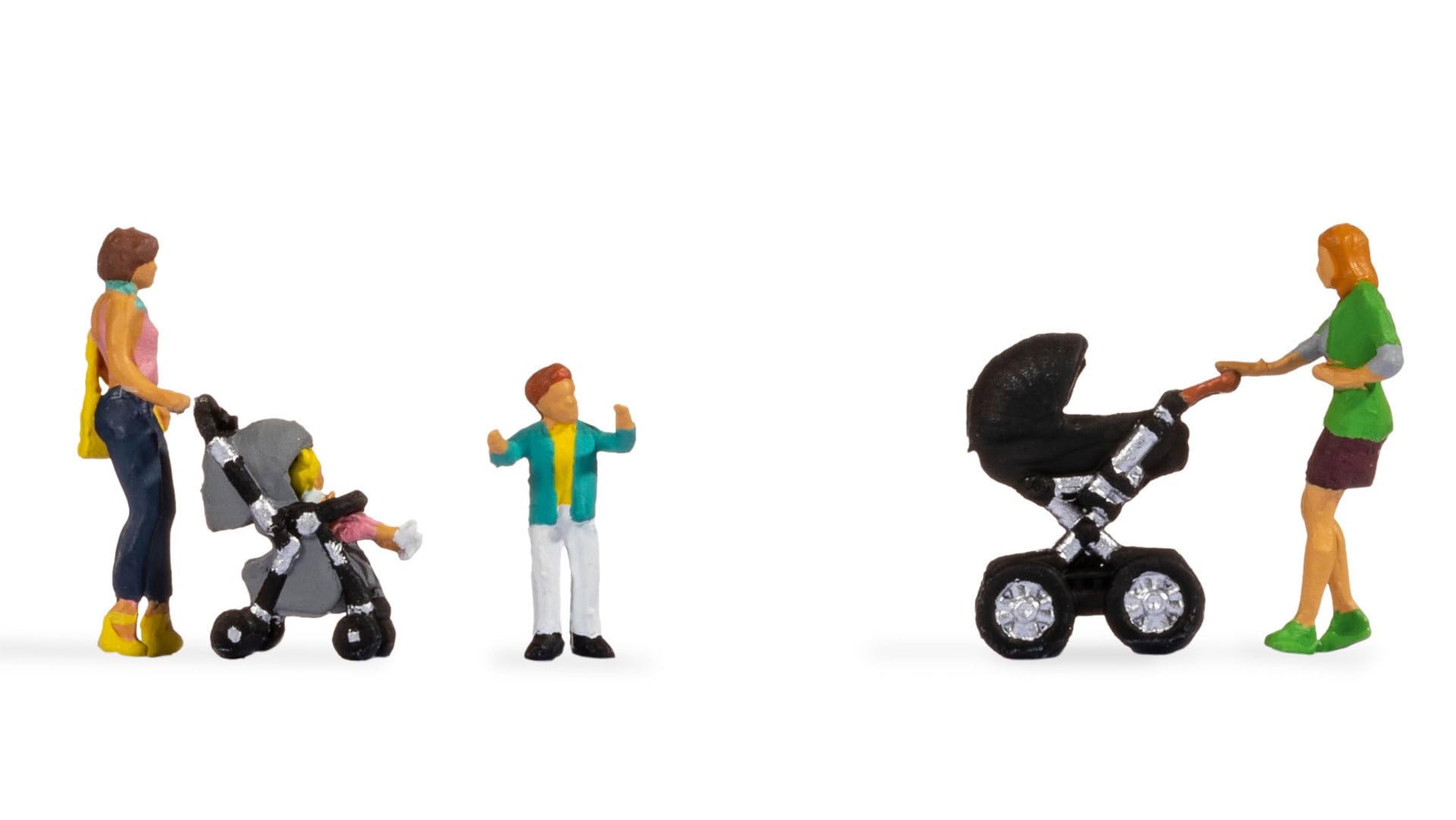 Noch 15584 HO Scale Mothers with Children, 4 Figures, 2 Prams