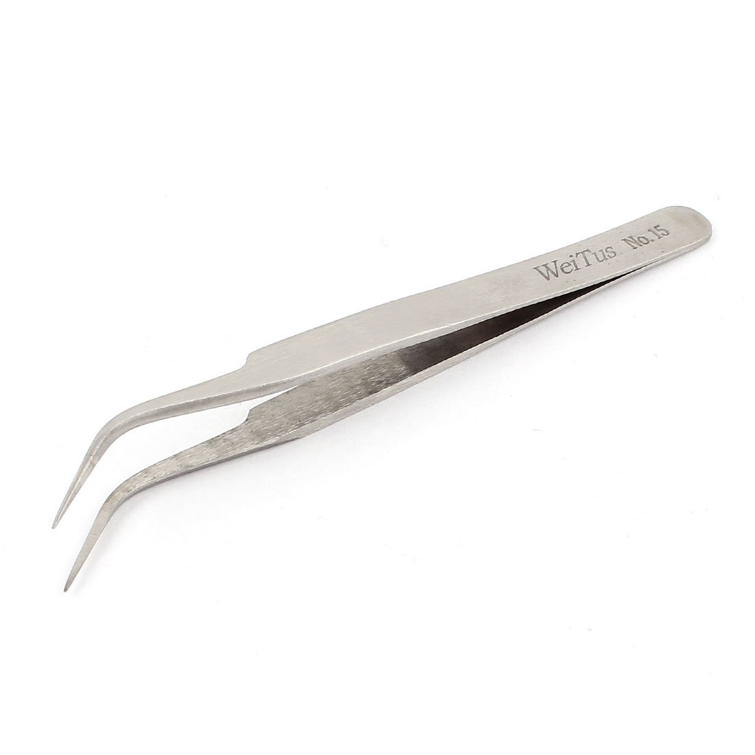 FIYAIIVVERR WTS-15 Stainless Steel Curved Pointed Tip High Hardness Tweezer Tool(WTS-15 Acero inoxidable Punta puntiaguda curvada Herramienta de pinzas de alta dureza
