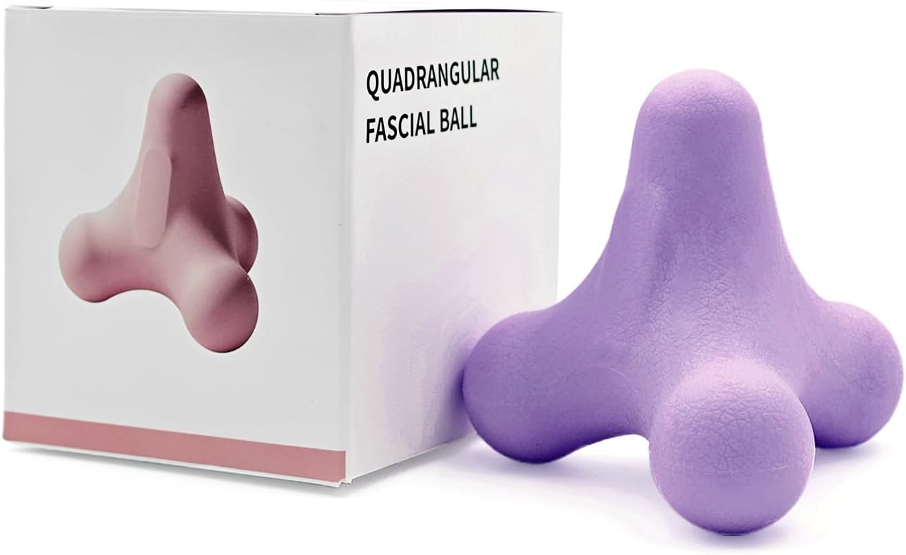 Trigger Point Therapy Massage Ball for Myofascial Release Plantar Fasciitis Relief Yoga Deep Tissue Release Muscle Soreness Massage Tool Pressure Point Balls with 4 Leg for Back & Shoulder