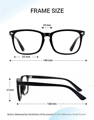 EYLRIM Square Frame Clear Lens Glasses Non Prescription Eyeglasses