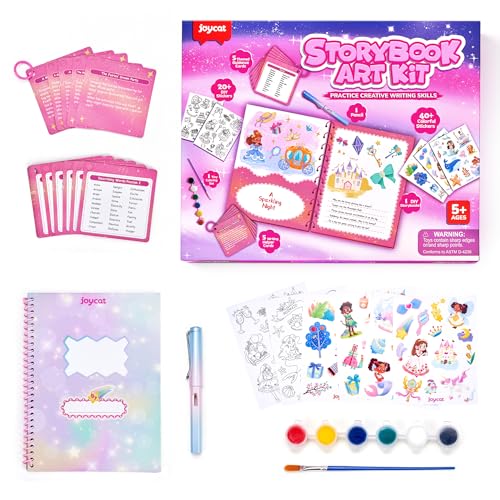 Fantasy Storybook Art Starter Kit, Creative Writing for Kids, Write Your Own Book, Art Kit for Kid 6-9, DIY Craft, Scrapbooking & Journal Supplies, Hardcover Comic Book Making Kit, Christmas Gift
