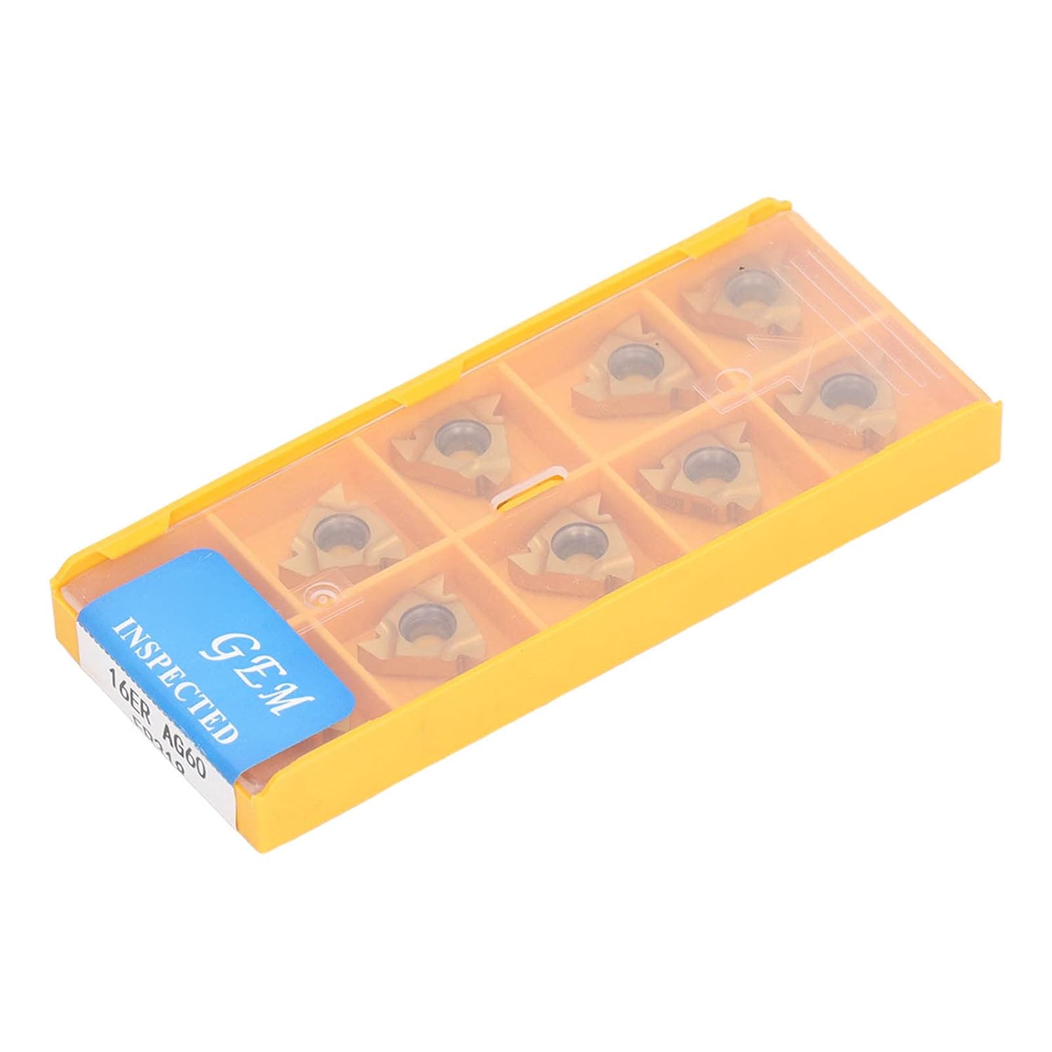10Pcs External Threading Inserts, High Temperature Carbide Material, Efficient Cutting with Storage Box, Ideal for Stainless Steel Processing and Wood Finishing