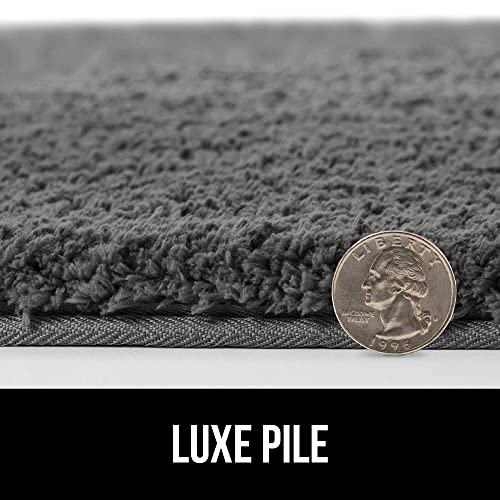 Gorilla Grip Premium Luxury Bath Rug, Absorbent, Soft, Thick Shag, Bathroom Mat Rugs, Machine Wash, Microfiber Dries Quickly, Mats For Bath Room, Shower, Bathtub And Spa Floors, 24X17, Charcoal #TOP7
