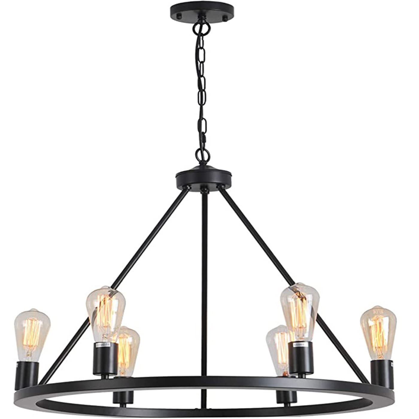 Light luxury lighting chandelier with 6 Lights 23 6 Black Metal Light luxury lighting chandelier Lighting Rustic Vintage