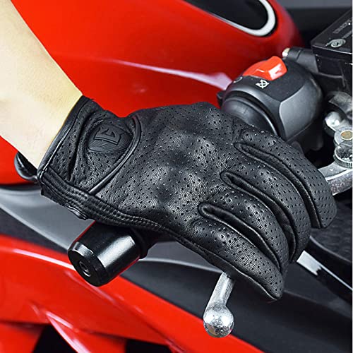 Image of THE Style Sutra Leather Motorbike Gloves Summer Full Finger Touchscreen for Men Women M