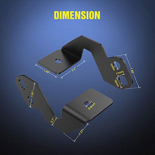 Image of Nilight 2PCS Side Pillar Mounting Brackets LED Metal Mounting Brackets for UTV Off Road 2014-2018 Polaris RZR XP 1000 RZR 900, 2 Years Warranty (90045B) Black
