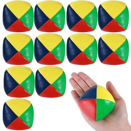 HO-SFSM Lot de 12 balles de jonglage, balles de jonglage en Cuir Souple PU, Souples, résistantes à l'eau, Ø 67 mm, pour Enfants et débutants