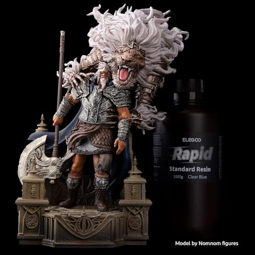 Image of ELEGOO Rapid 3D Printer Resin 405nm UV Curing Photopolymer Resin for Mars 4 Ultra and Saturn 3 Ultra Resin 3D Printer, Fast Curing, High Precision, Grey 1000g
