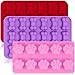 3 Pack Silikon Eisformen Trays mit Puppy Dog Paw und Knochen Form, FineGood wiederverwendbare Bakeware Maker für Backen Schokolade Süßigkeiten, Backofen Gefrierschrank Safe - Pink, Rot, Lila