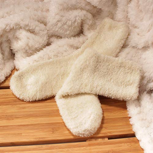 BambooMN Men's Super Comfy Soft Warm Fuzzy Socks - 4 Pair Value Packs4