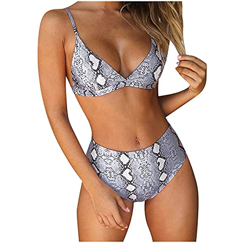 Conjunto Tankini Push Up Diadema acolchada para mujer – Traje de baño de dos piezas Elegante playa piscina, blanco, S