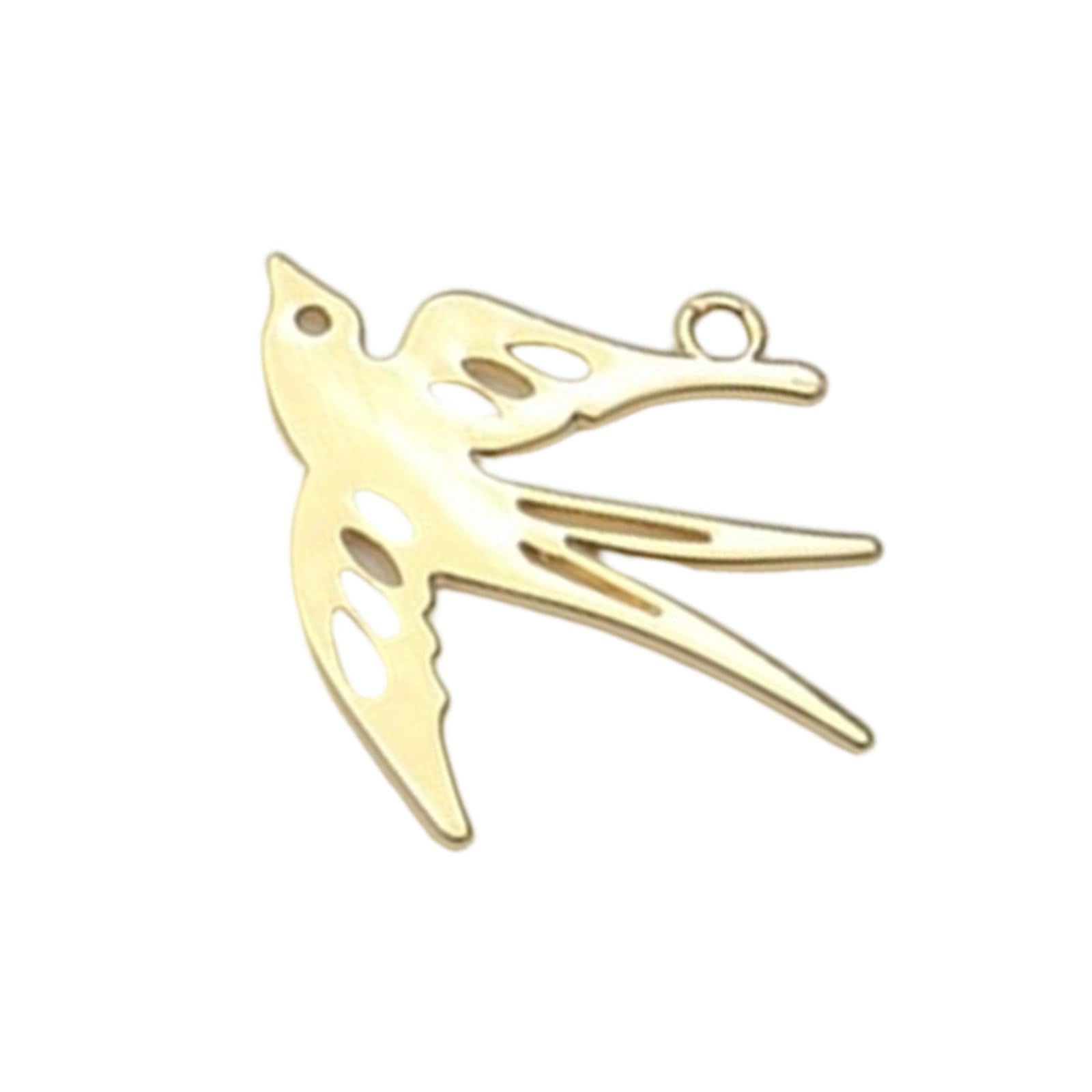 OOLA.DETAL Elegant Swallow Bird Openwork Charm Pendant Lightweight Alloy Jewelry Component For Handmade Necklace