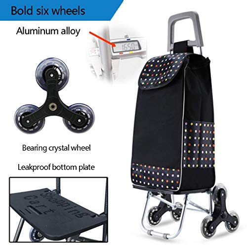 JINKEBIN Trolley. Warenkorb Kleine Handwagen Handgepäck Warenkorb Trolley Haushalts Trolley Trailer Faltbarer Kristall… – Bild 3