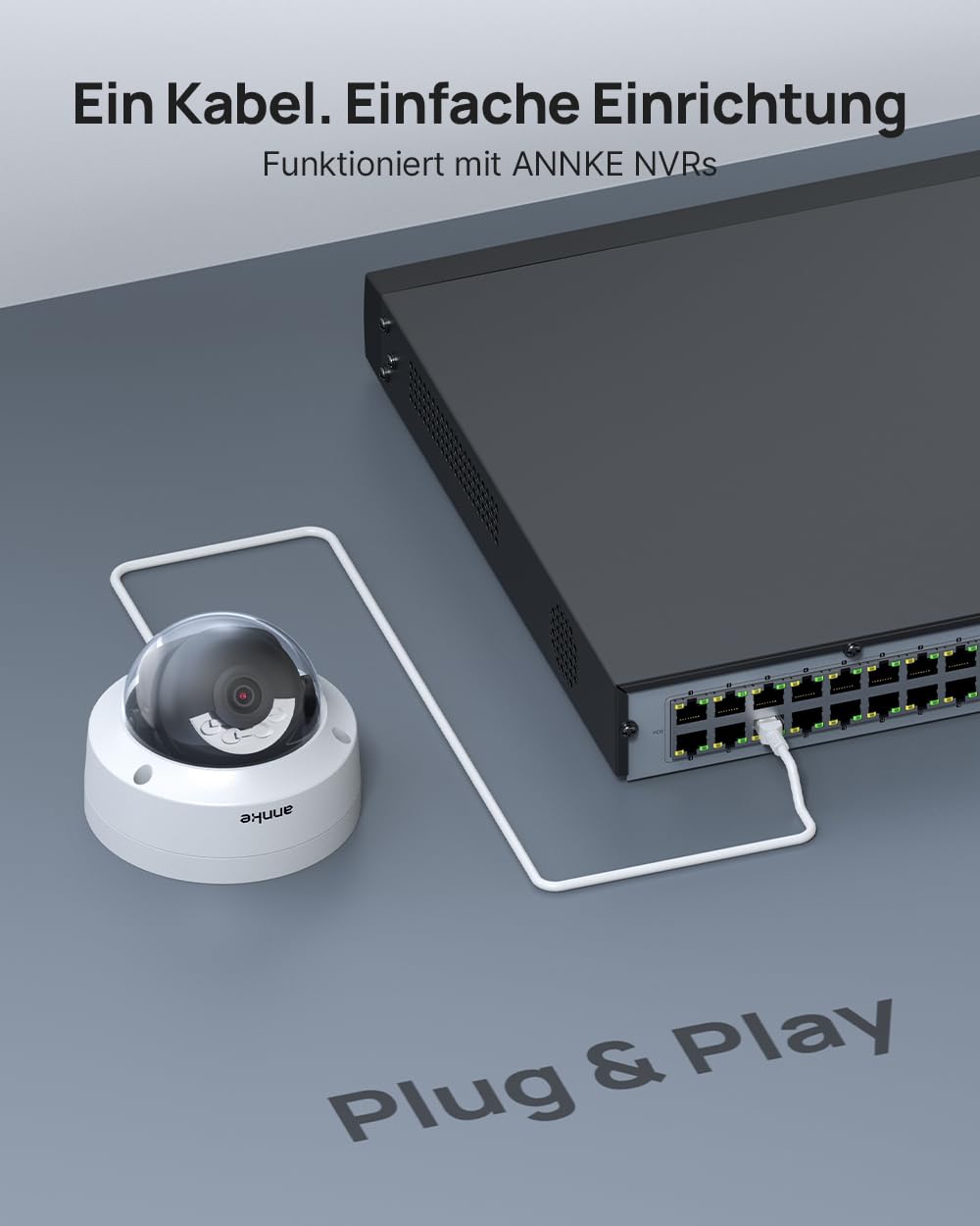 ANNKE 4K Überwachungskamera Set, 8X 8MP PoE IP Kameras und 16-Kanal NVR mit 4TB HDD, KI Personen und Fahrzeugerkennung, 24/7 Aufnahme, 30M Farbnachtsicht für Innen & Außeneinsatz, IP67 Wasserdicht
