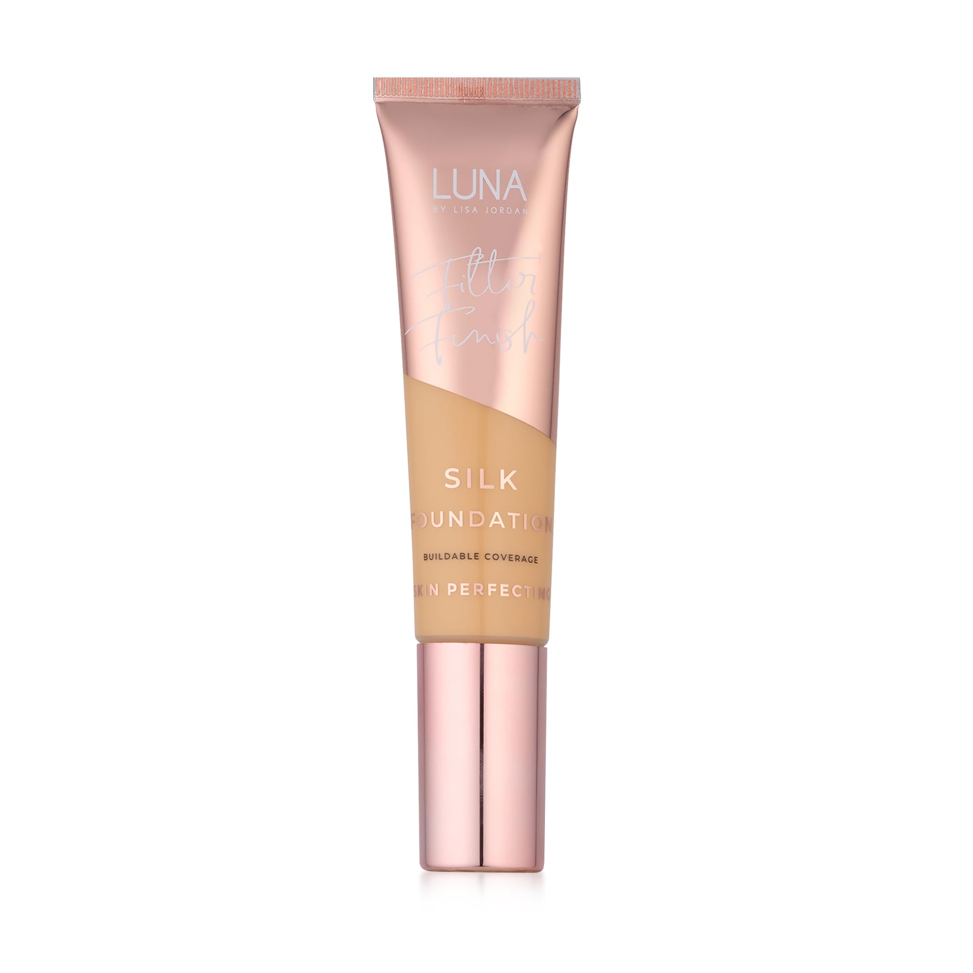 LUNA Silk Foundation in MEDIUM Shade, Contains Hyaluronic Acid, Vitamin C & A, Aloe Vera, and Shea Butter
