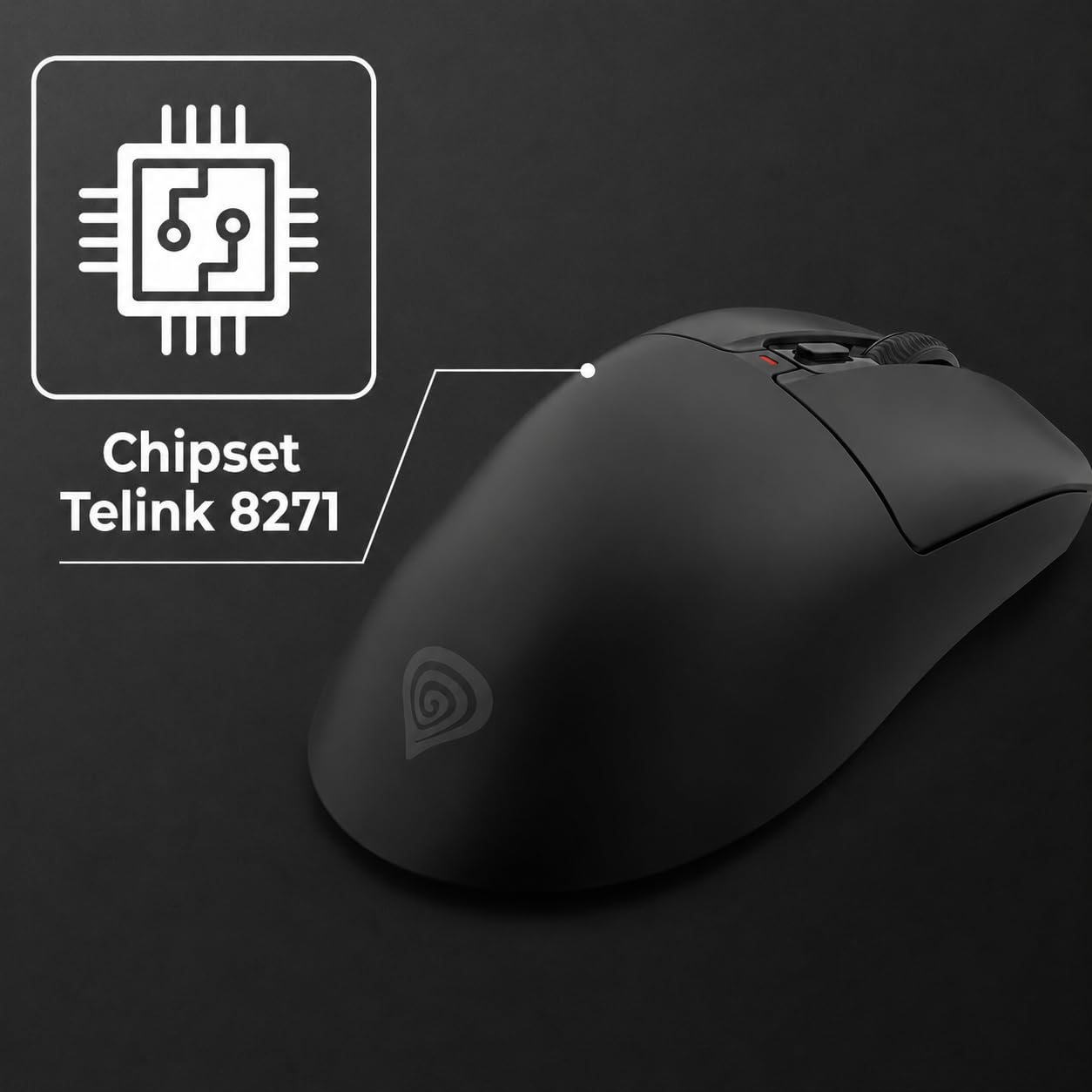 Genesis Zircon 880 Mysz do gier bezprzewodowa kabellos Czarna, 12000 DPI mysz do gier bezprzewodowa, PixArt PAW3311, tryb trójzakresowy, mysz E-Sport 64g, Glasskates, Kailh Optical, 6 przycisków, do