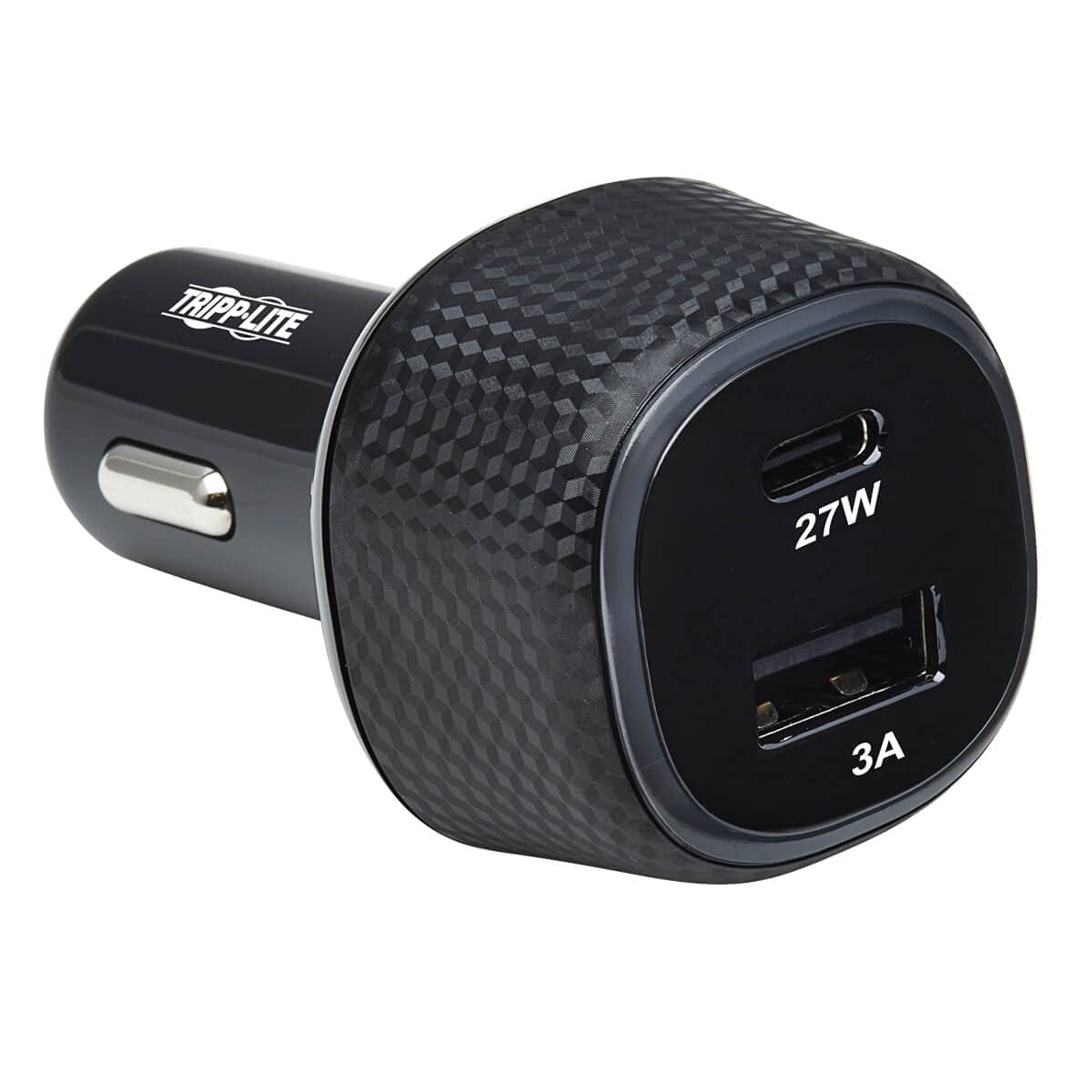 Tripp Lite USB Car Charger, 45W Dual Port USB Car Charger, USB-C 27W QC4+, USB-A 18W QC 3.0, Black (U280-C02-45W-1B)