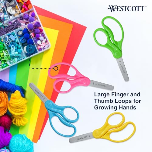 westcott 534 hard handle kids scissors blunt assorted colors 2-pack