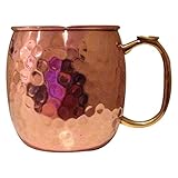 Moscow Mule Copper Mug - 100% Premium Pure Elegant, Unlined, Solid Copper Chilled Drink Mug - 3 Barrel Styles of Hammered or Smooth (16 oz - Imperial)