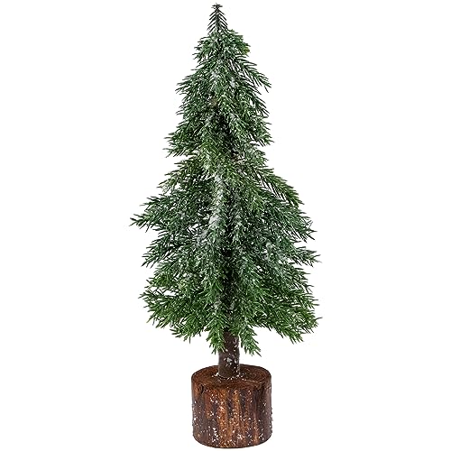 Northlight Frosted ICY Pine Tree with Jute Base Christmas Tree