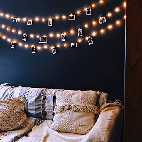 Midnight Owl Photo Clip String Lights - 50 LED 19.7 Ft Fairy Lights
