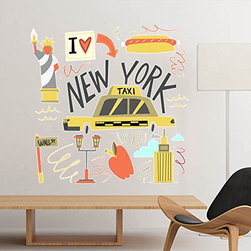 Autocollant mural taxi New York pour transformer un mur blanc