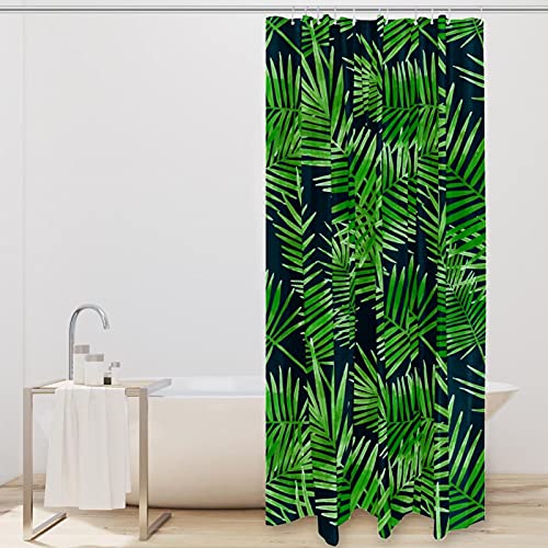 Rideau de douche haut de gamme feuilles tropicales vertes sans odeur - 3