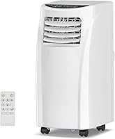 Vista 1 de Aire acondicionado portátil COSTWAY con función de deshumidificador a control remoto para colgar en la ventana.