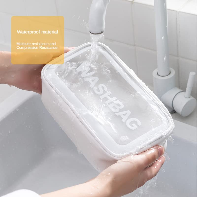 CherryBox Cosmetic Makeup Organizer Toiletry Bag Grooming Kit Portable Organizer Case Carry Water Proof Pouch for Women and Men with Zipper (Small, White) 2