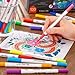 120 Colors Dual Tip Brush Marker Pens with 1 Coloring Book, Fineliner and Brush Dual Tip Markers Set, Water-based Ink Perfect for Kids Adult Artist Calligraphy Hand Lettering Journal Doodling Writing