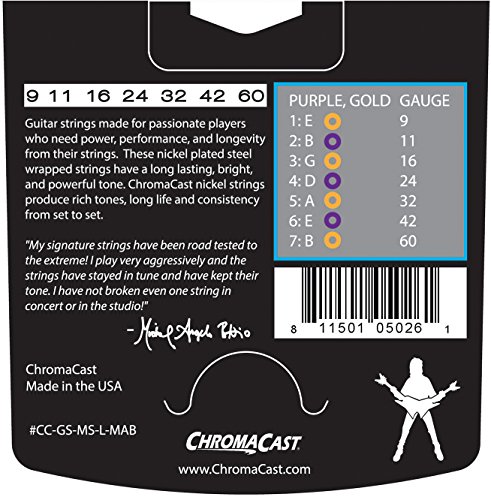 Chromacast MAB Série Signature Cc-gs-ms-l-mab-2pk maximale Gèrent 7 cordes pour guitare électrique 1 Pack Light MAB Signature 7 String - Les Beatles, Paul McCartney, John Lennon, RIngo Starr, George Harrison Chromacast MAB Série Signature Cc-gs-ms-l-mab-2pk maximale Gèrent 7 cordes pour guitare électrique 1 Pack Light MAB Signature 7 String – Image 3