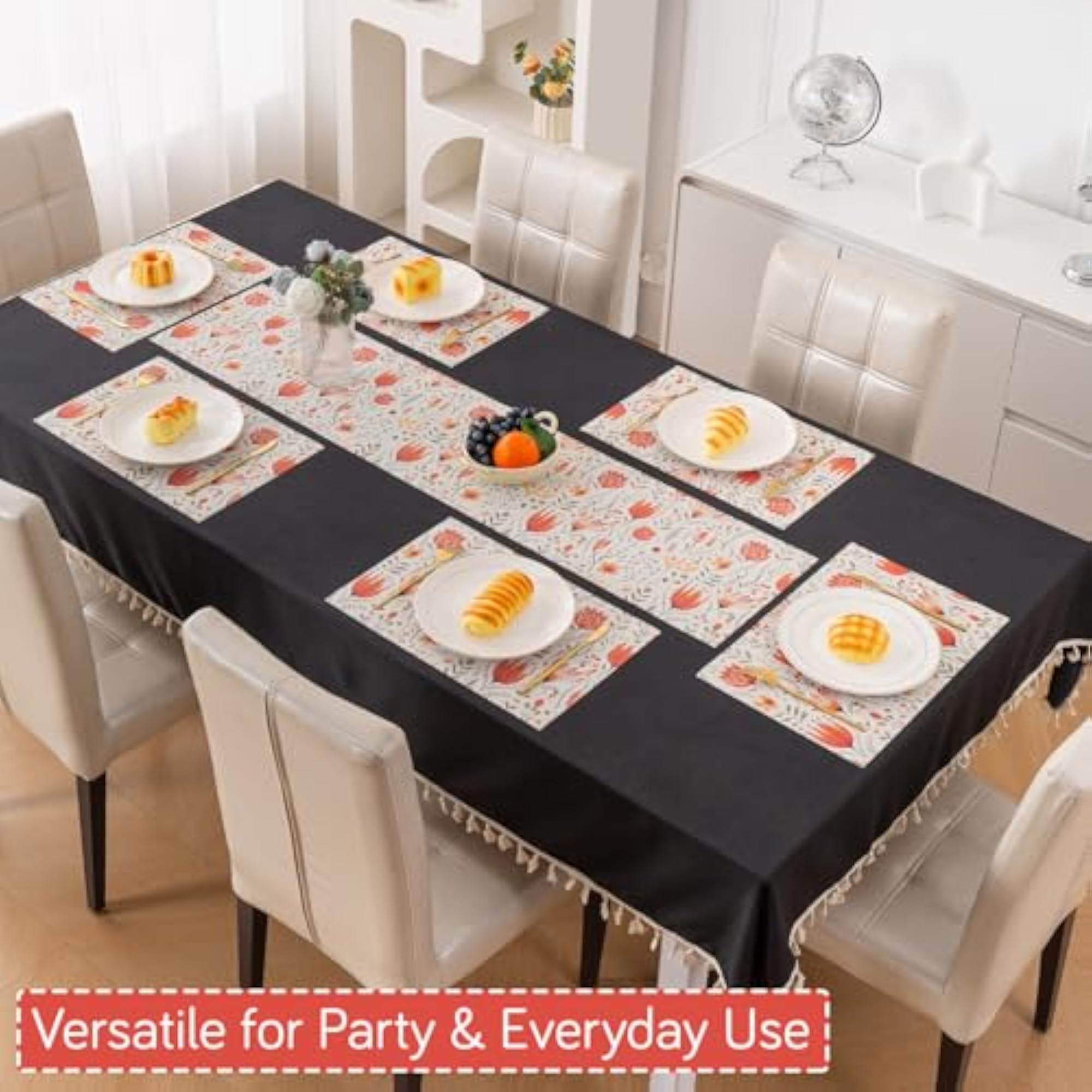 'Artistic Flora' PVC Dining Placemats Set of 6