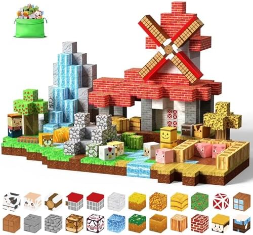 Magnetic Blocks - 120PCS Toy Build Set, Magnetic STEM Sensory Toys, Creative Kids Gift For 3 Year Old Boys Girls Dinosaur