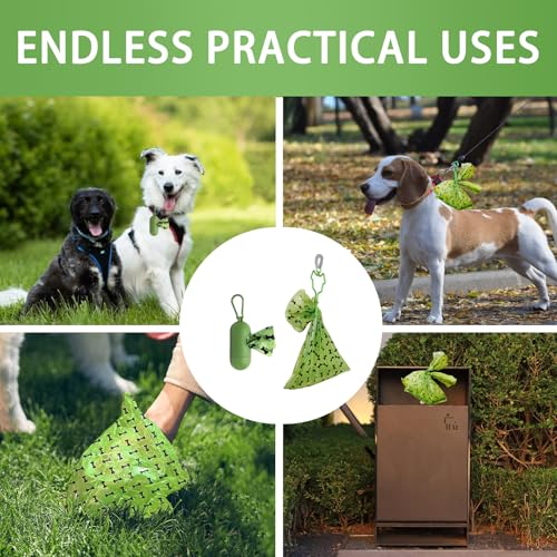 Image of HZDHCLH Poop Bags for Dogs Leak Proof Extra Thick Dog Poop Bags, Green Bones 8 Rolls 9 inch x 13 inch Lavender Scented Pet Waste Bag, 120 Count