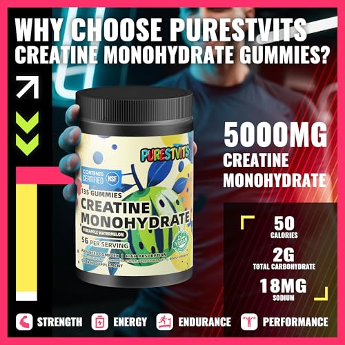 Image of NSF Certified Creatine Gummy for Men &Women .pineapple Watermelon
