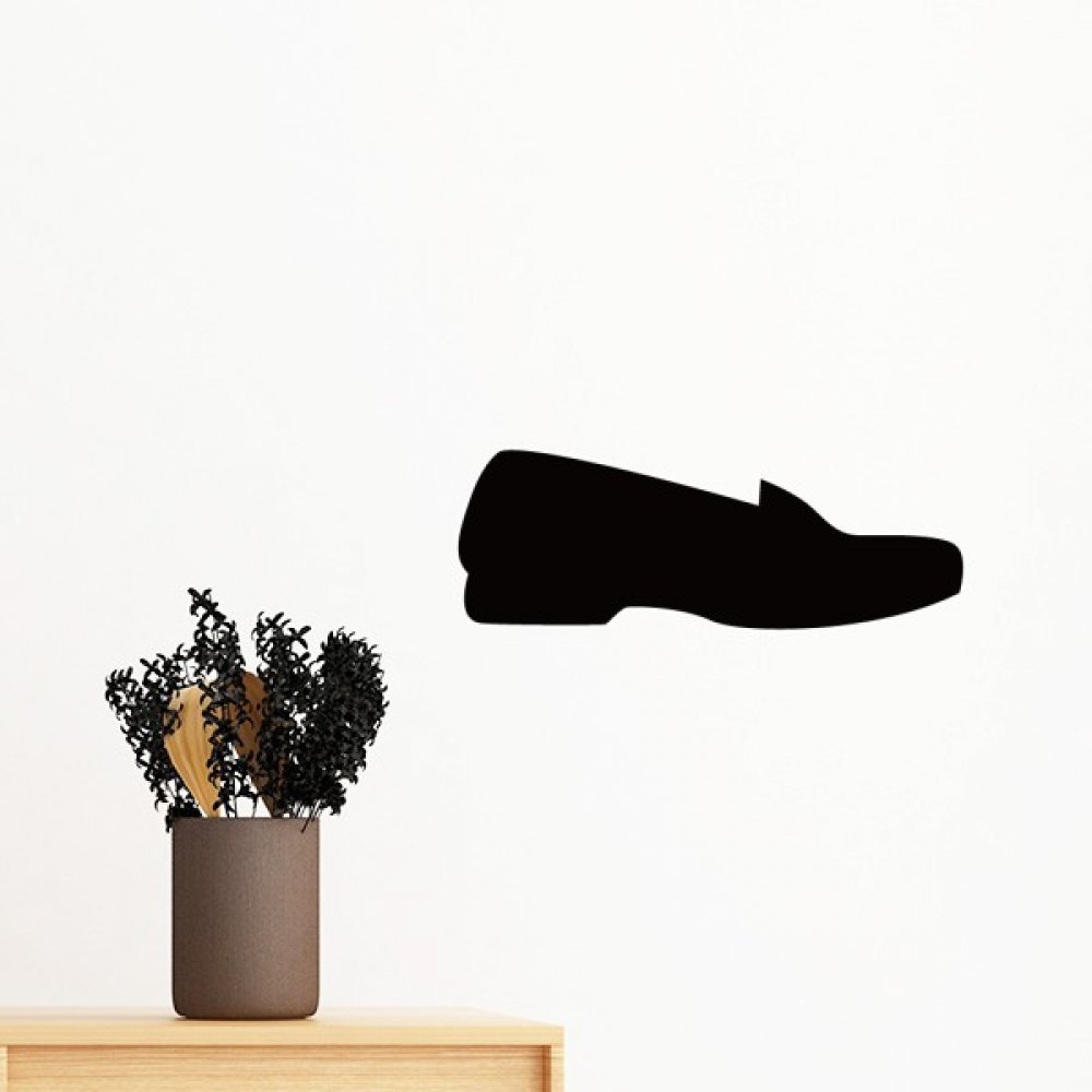 Sticker mural chaussures en cuir pour deco de chambre theme dressing masculin noir