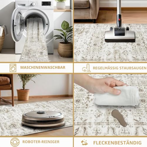 Homcomodar Boho Läufer Teppich für Flur 80x150cm Waschbare Küchen Läufer Teppiche für Flur Wohnzimmer Eingang – Ansicht 5